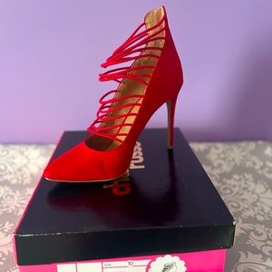 Red Strappy Heels. Charlotte Russe 10